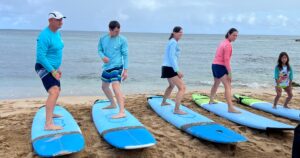 Private Group Surf Lesson in Oahu — Four to Five Surfers with Po’okela