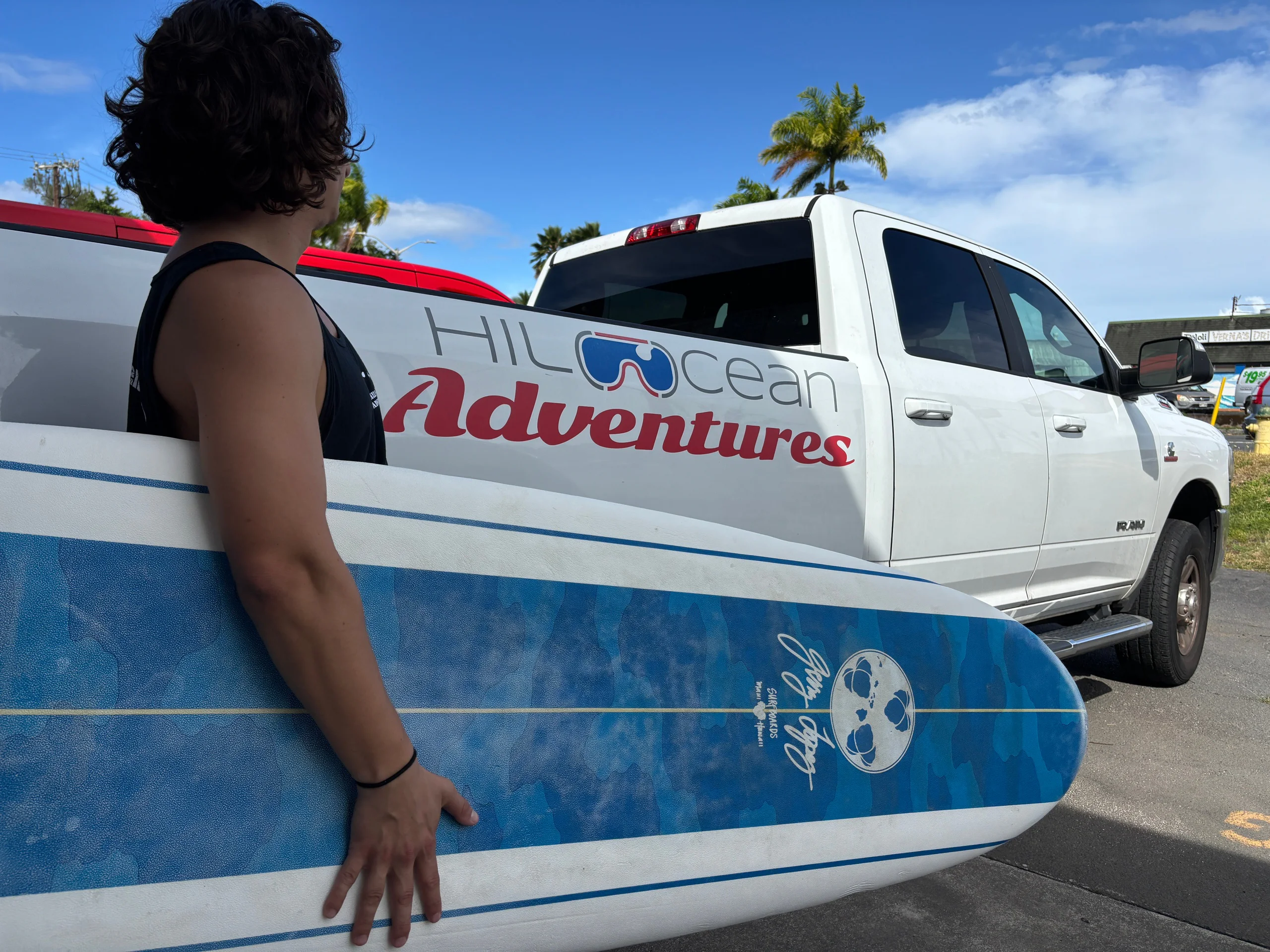 Foam surfboards available to rent in Hilo on the Big Island